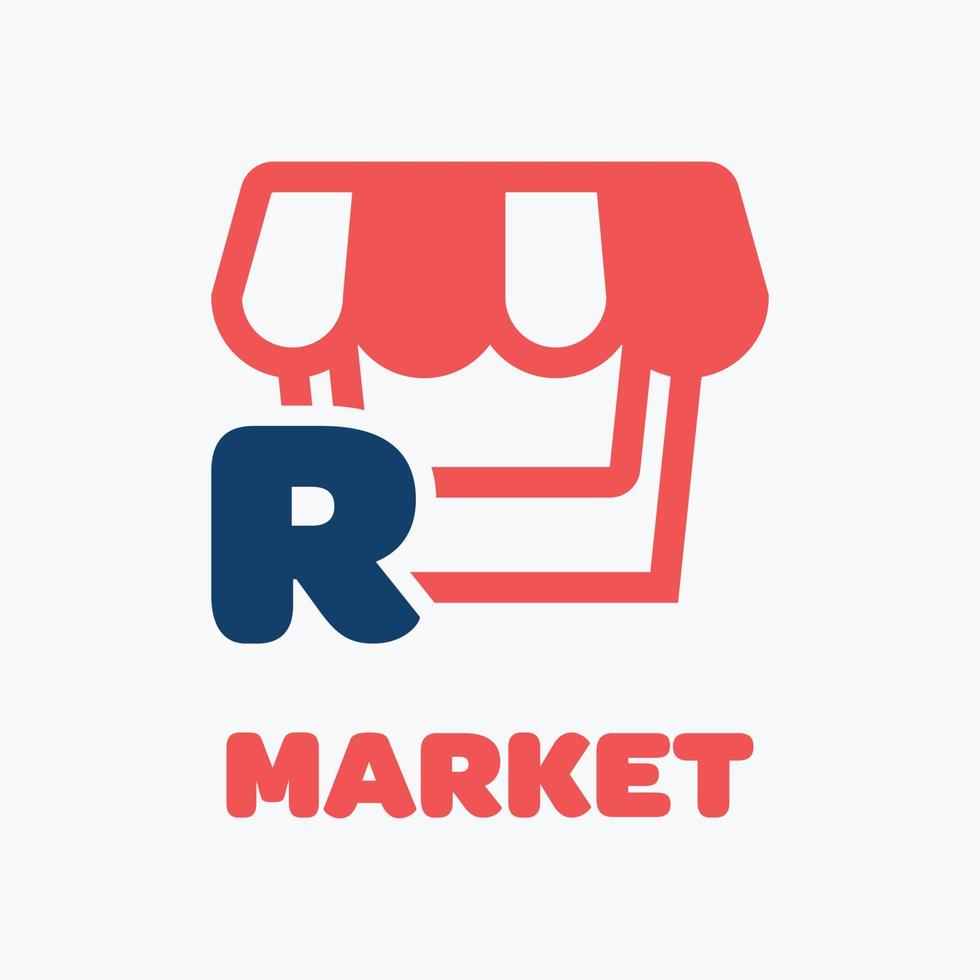 logo del mercato alfabeto r vettore