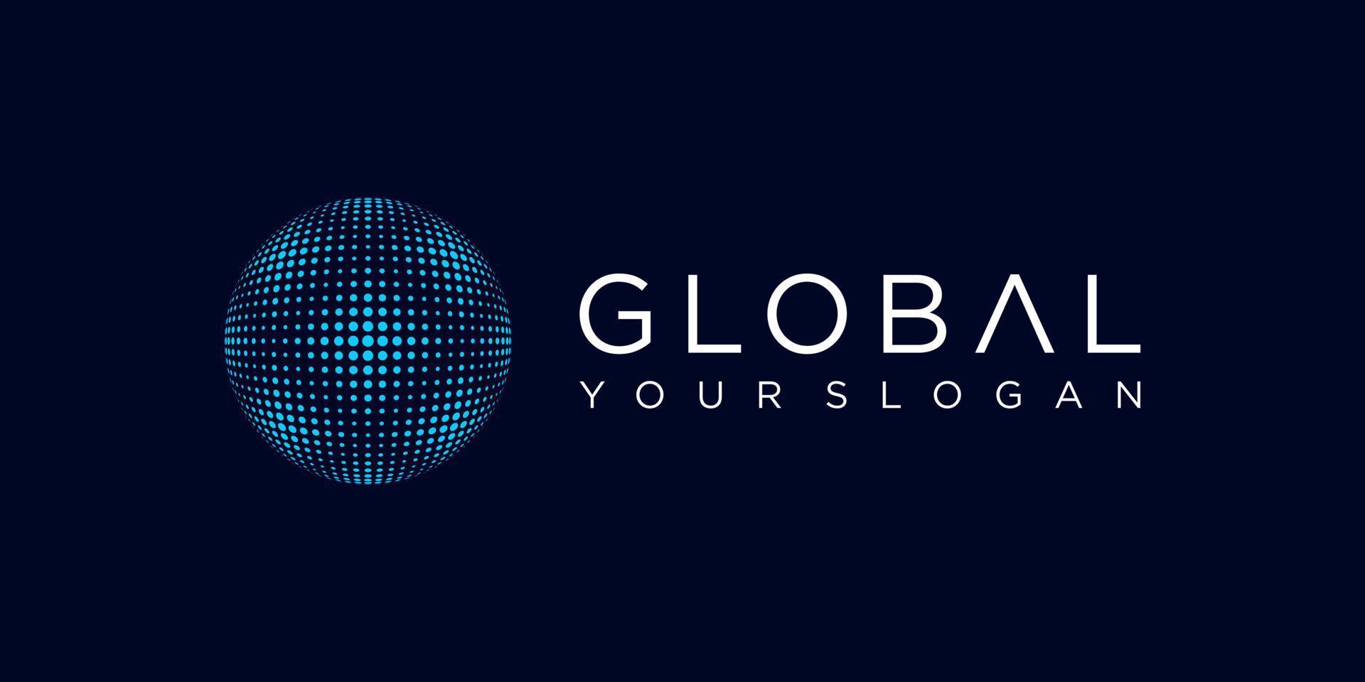 globo di semitono sfera mondo cerchio di terra tecnologia connessione digitale logo vettoriale design