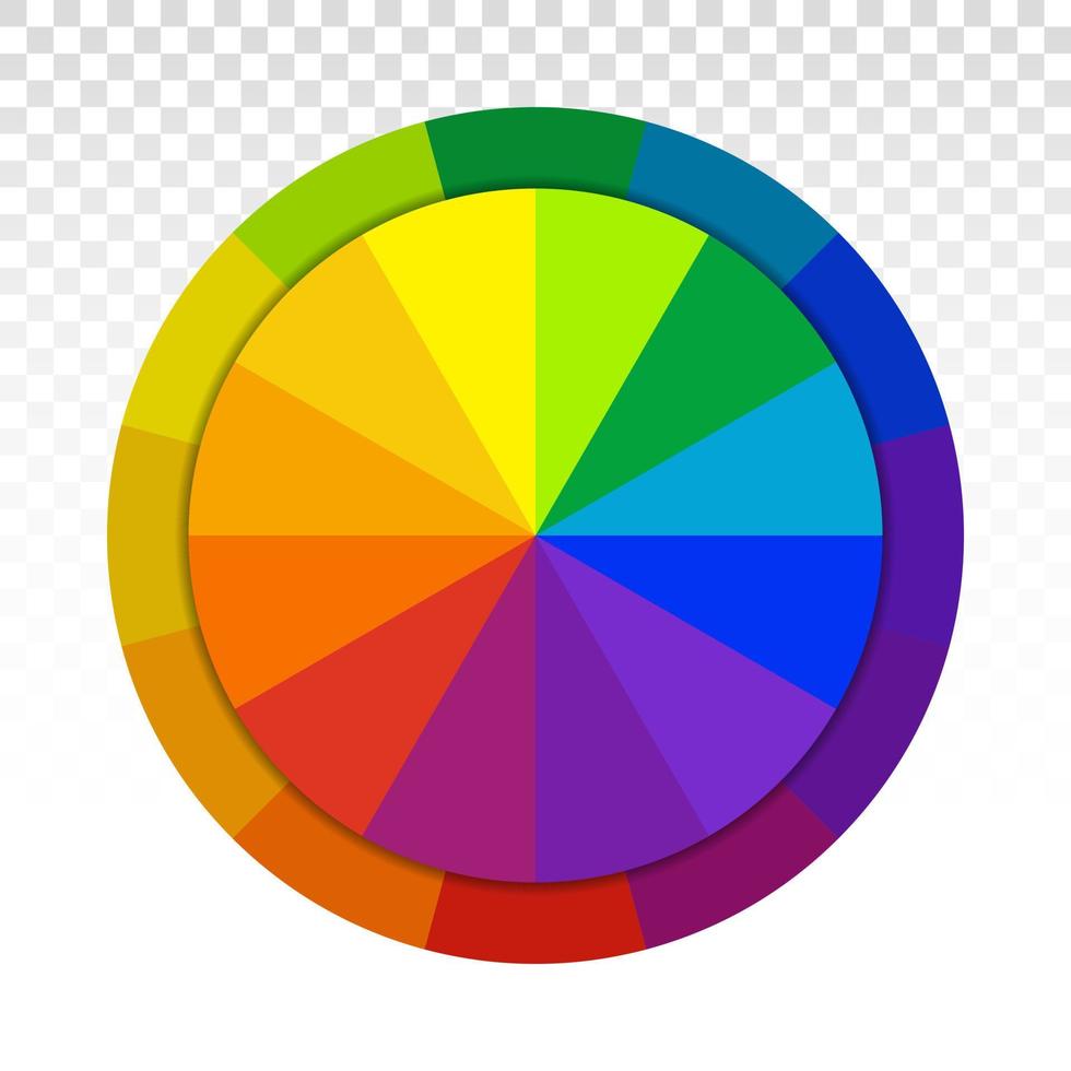 ruota dei colori o icona del vettore piatto del cerchio del selettore dei colori per app e siti Web