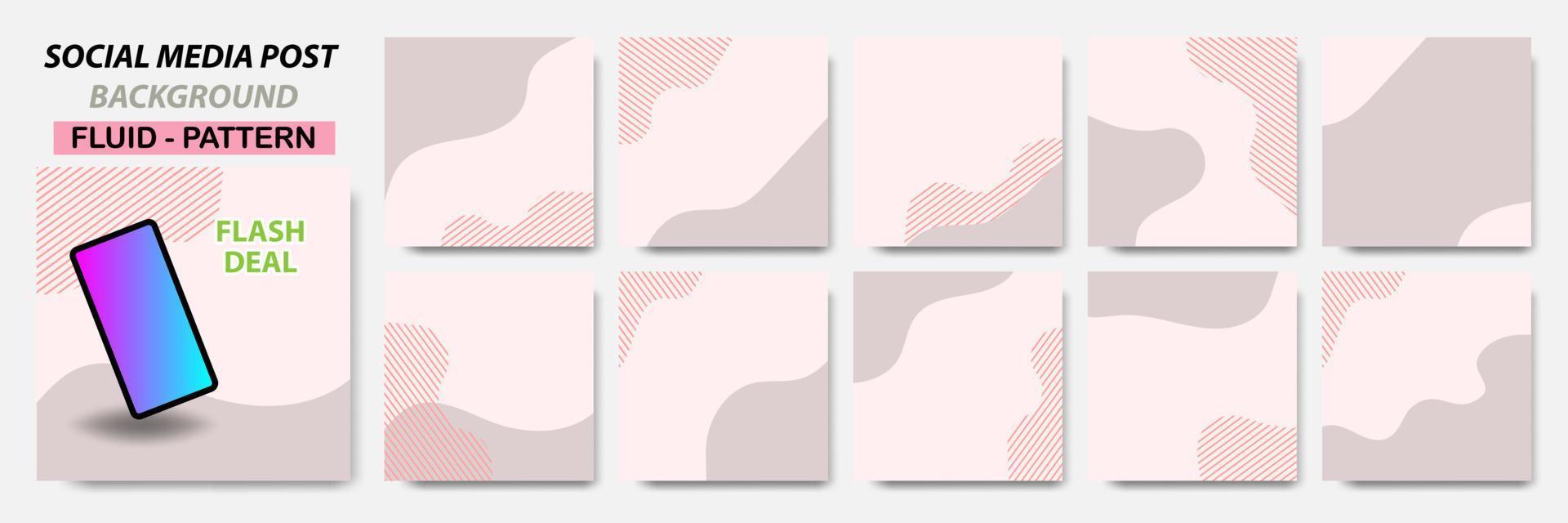 raccolta di set di layout di banner quadrati in combinazione di colori rossi con motivo a linee vettore