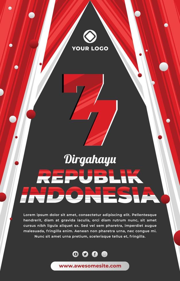 poster di festa dell'indipendenza dell'indonesia vettore