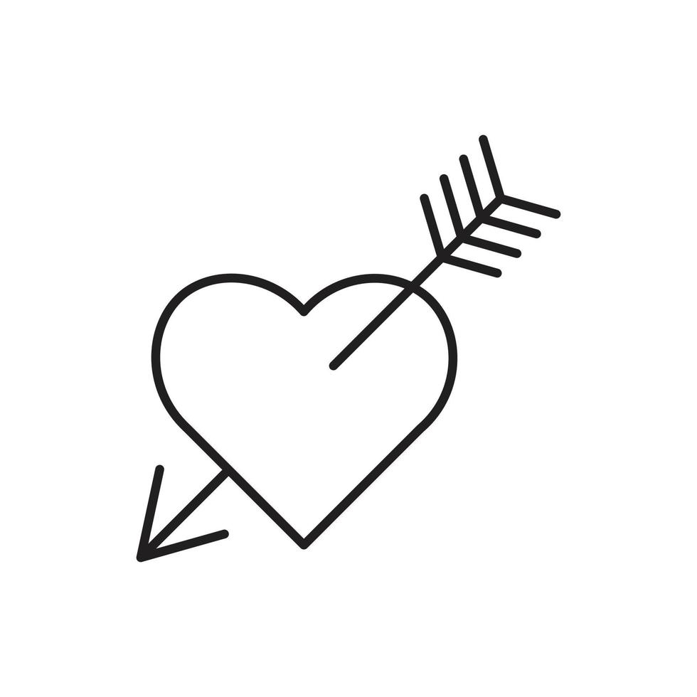 vettore della freccia del cuore per la presentazione dell'icona del simbolo del sito Web