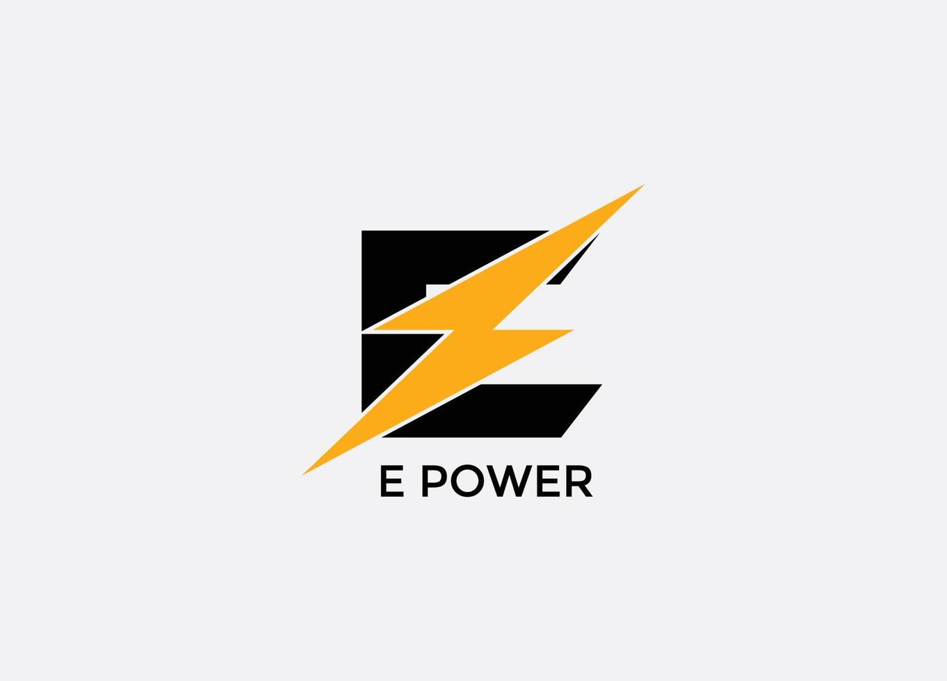 e power abstract e lettera moderna iniziale tech logo design vettore