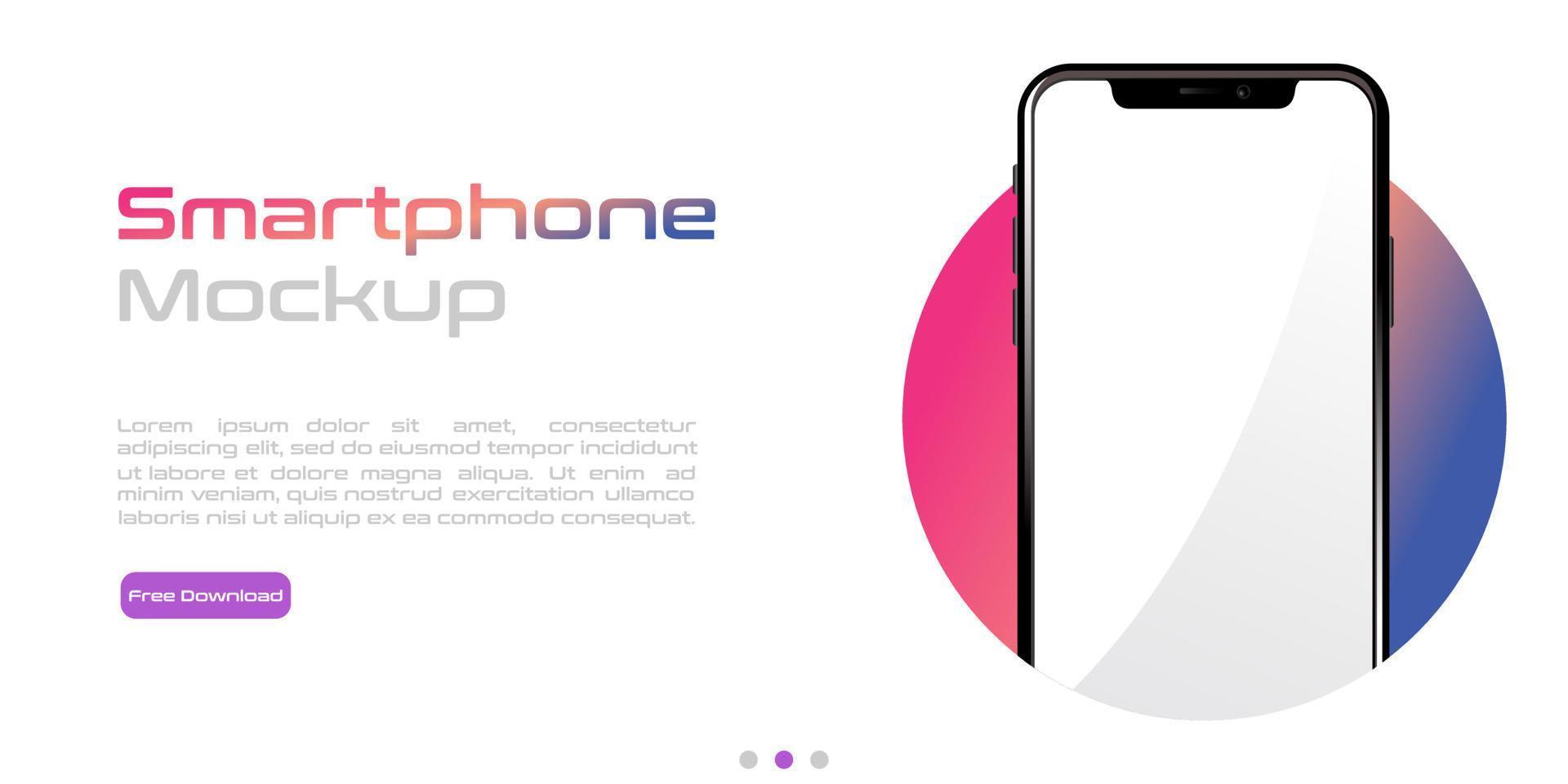 mockup di schermo bianco vuoto per smartphone vettore