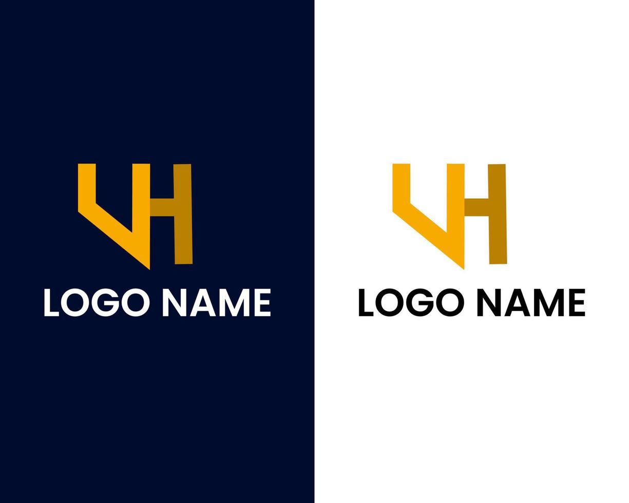 modello di progettazione del logo della lettera w e h vettore