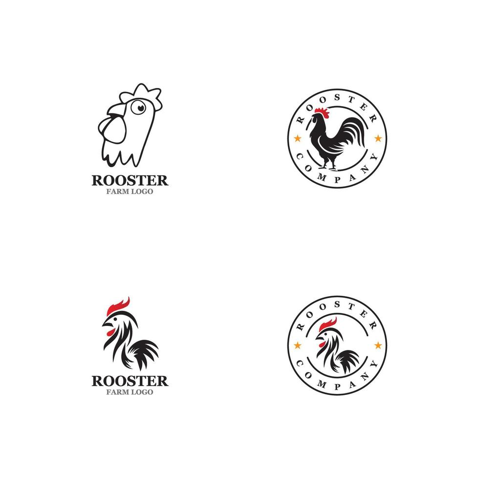 modello di logo del gallo vettore