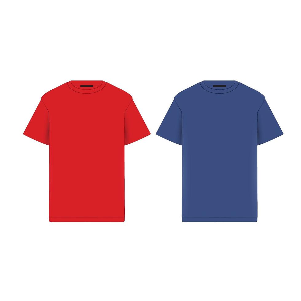 modello di maglietta rossa e blu vettore