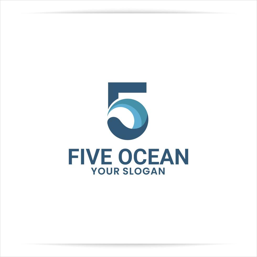 logo design cinque vettore oceanico