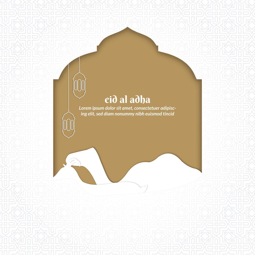 eid al adha mubarak post sui social media, banner islamico, biglietto di auguri vettore