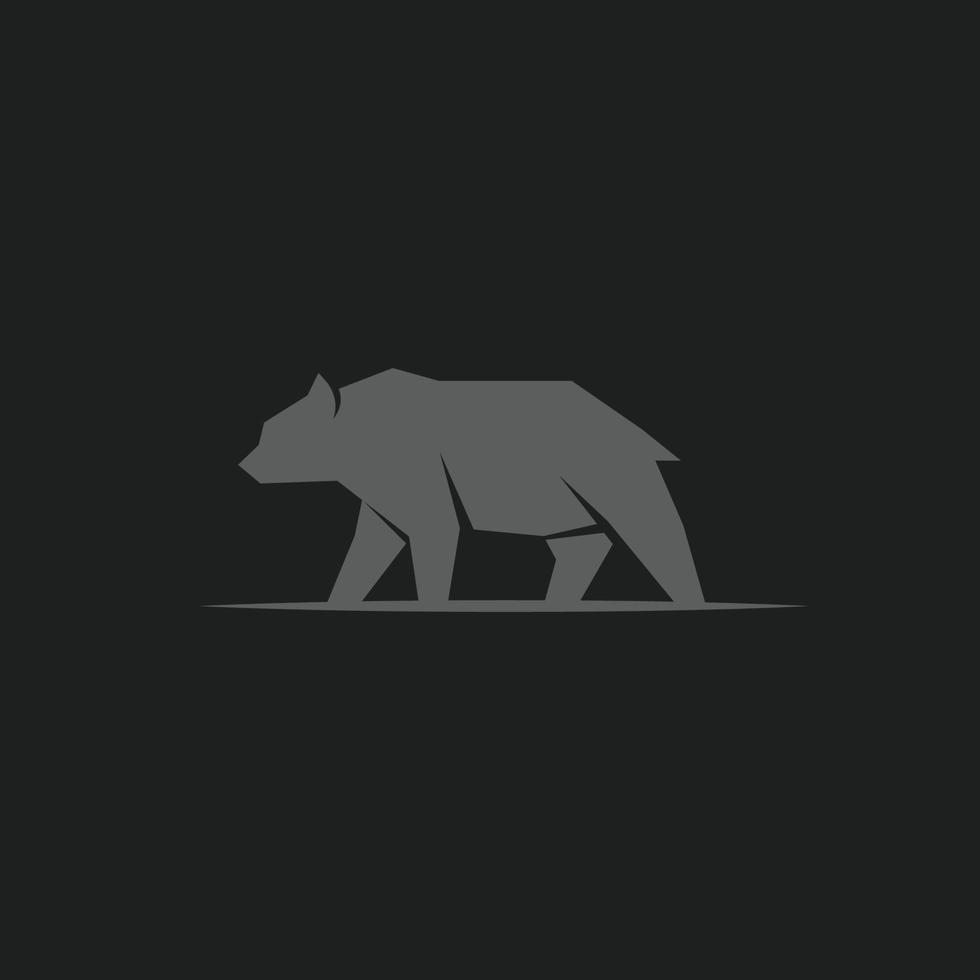 disegno dell'illustrazione vettoriale del modello dell'icona del logo semplice della siluetta degli orsi grizzly. concetto di logo naturale della fauna selvatica della siluetta animale isolata