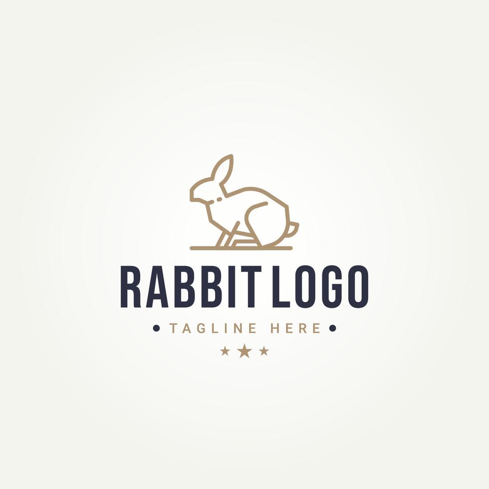 disegno dell'illustrazione vettoriale del modello dell'icona del logo dell'arte della linea minimalista semplice del coniglio elegante