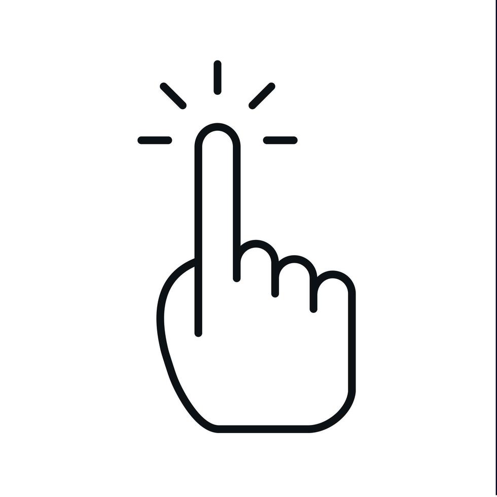 tocca con la mano o tocca l'icona vettoriale piatta gesto per app e siti web