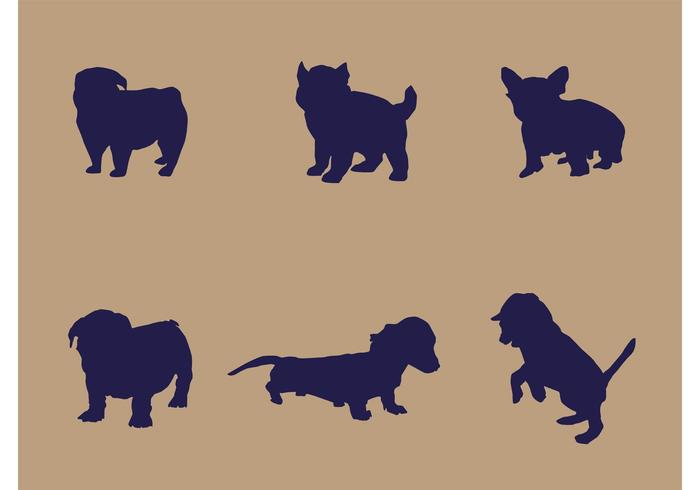 Vector Puppy Silhouettes