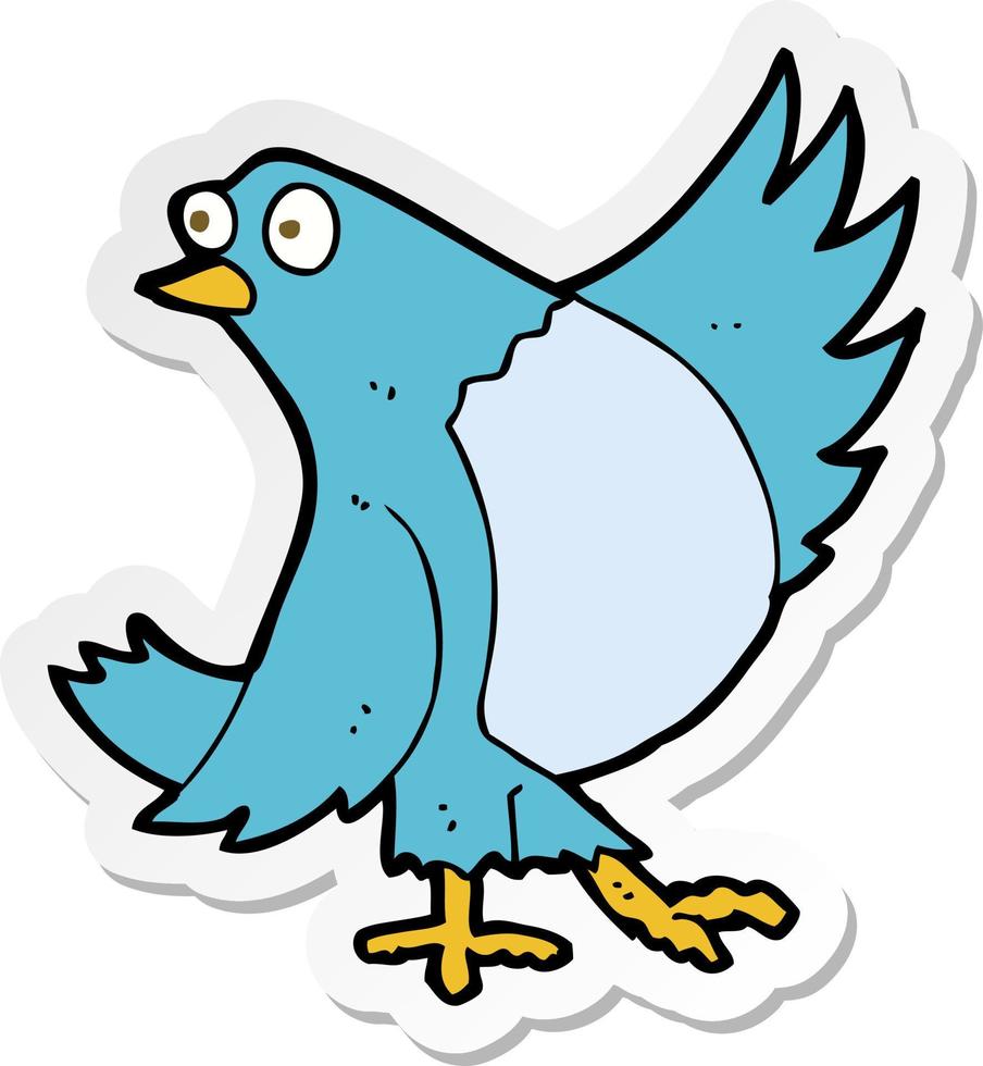 adesivo di un cartone animato che balla bluebird vettore