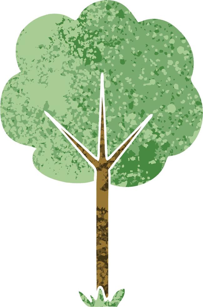 albero di cartone animato stile illustrazione retrò eccentrico vettore