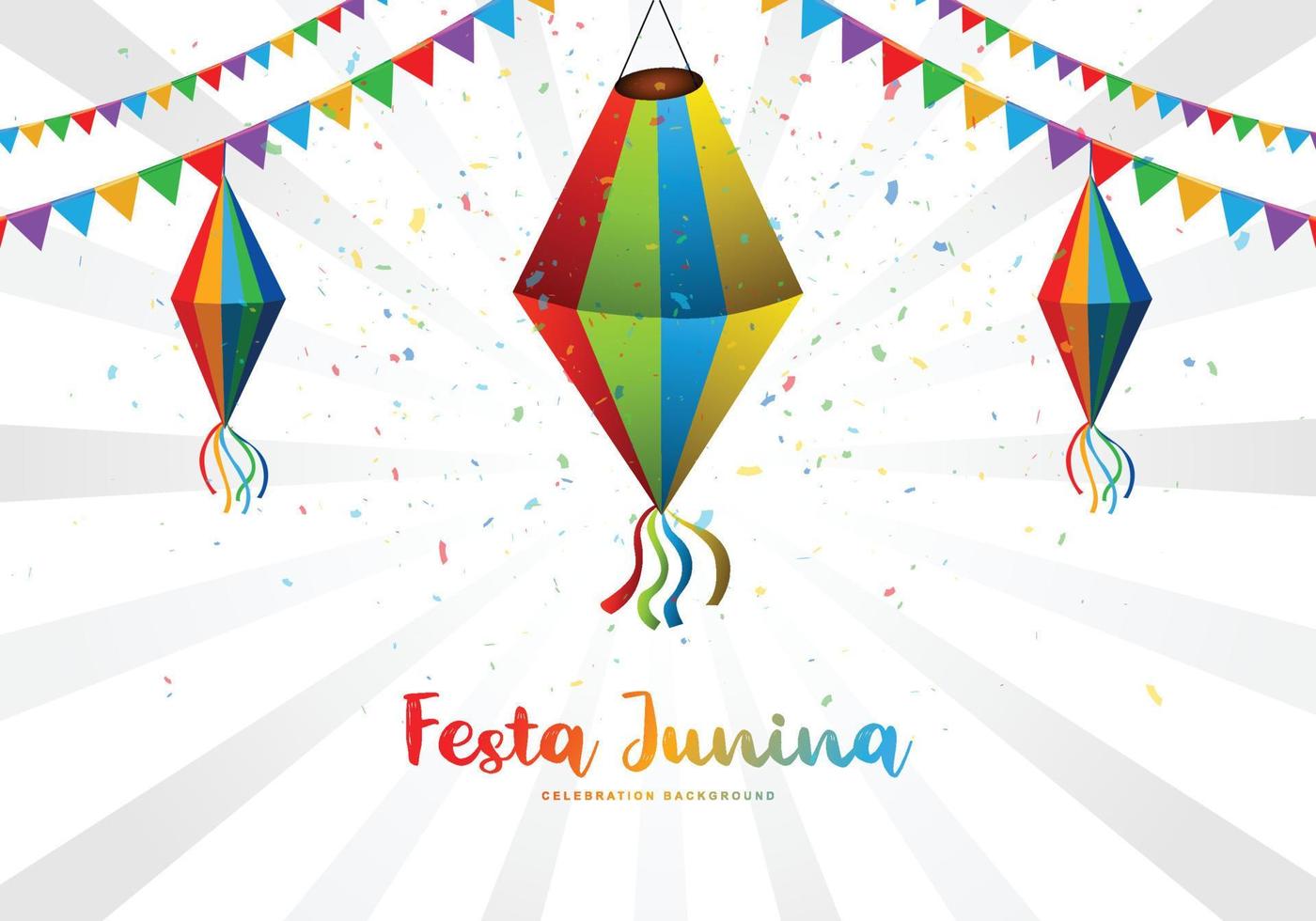 bellissimo poster di celebrazione dello sfondo della carta festa junina vettore