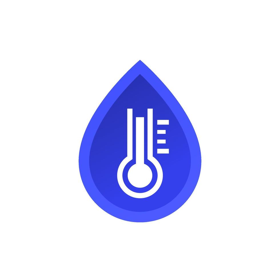 icona della temperatura dell'acqua con un termometro vettore