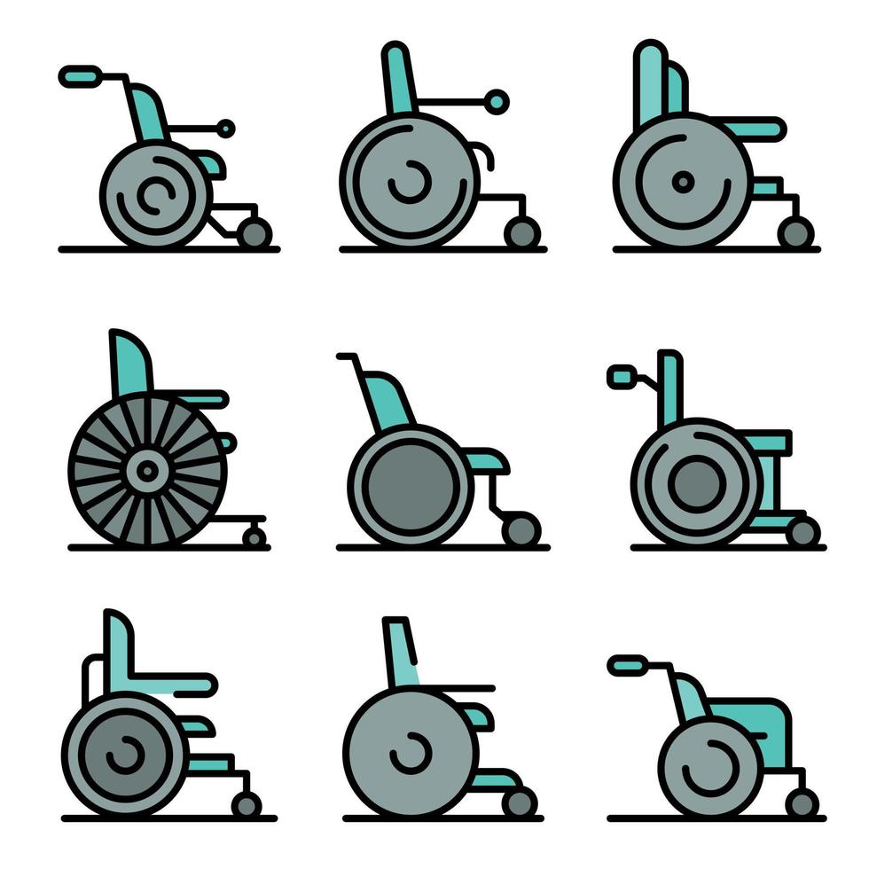 icone della sedia a rotelle vettore piatto