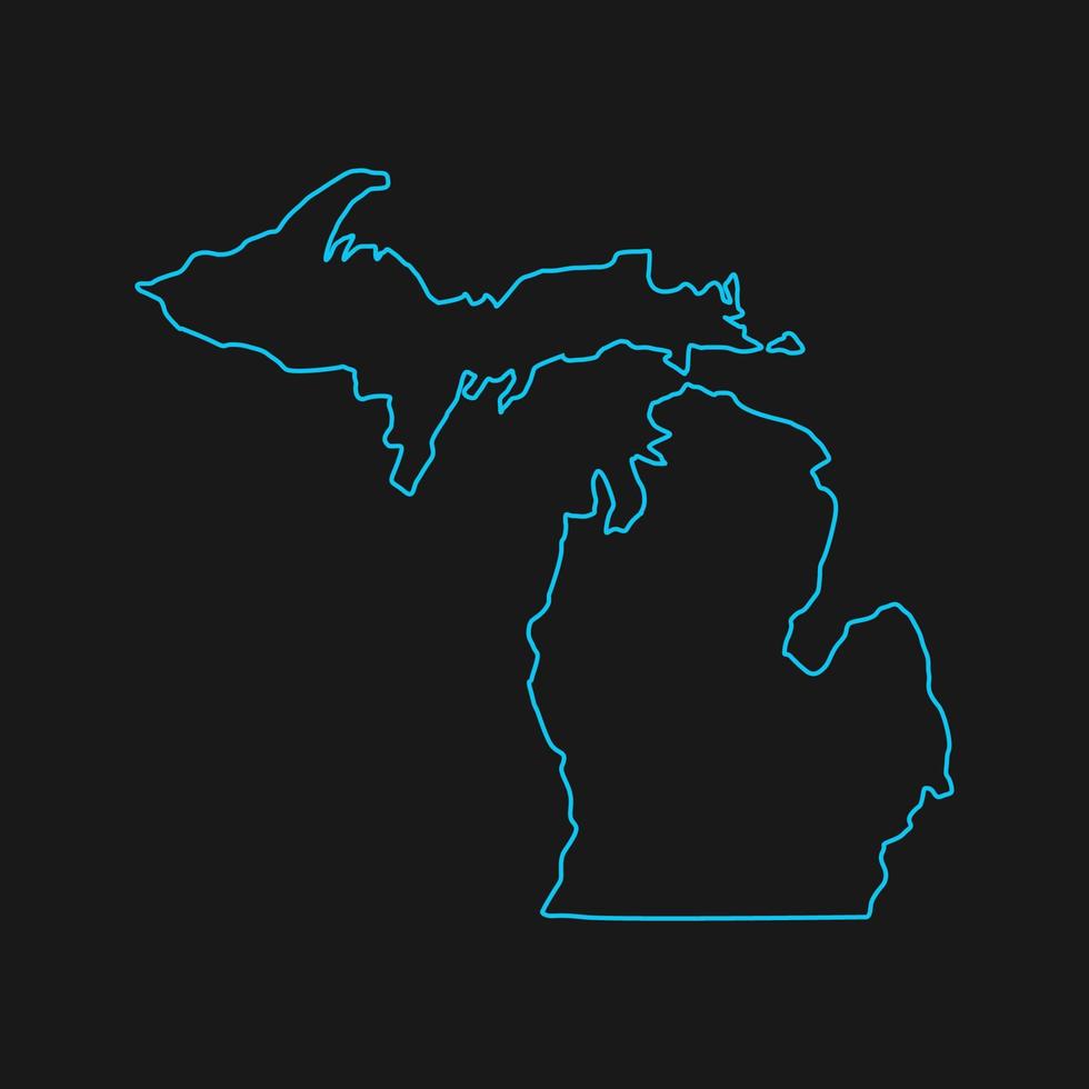 Mappa del Michigan su sfondo bianco vettore