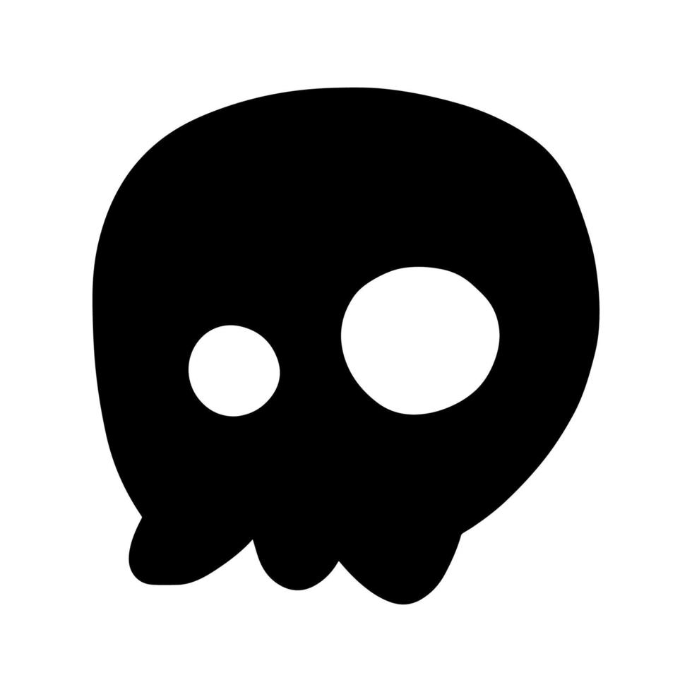 scarabocchio del cranio dell'uomo umano morto in bianco e nero vettore