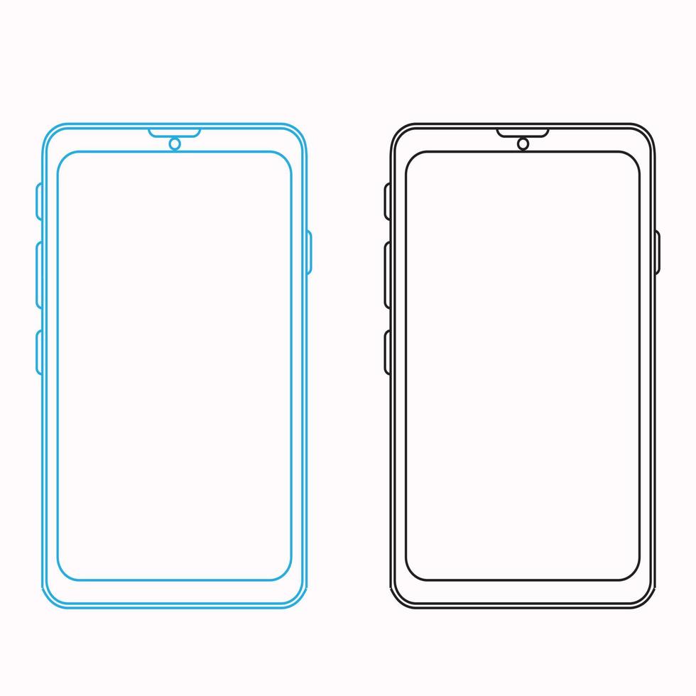 wireframe mobile, illustrazione vettoriale mobile realistica