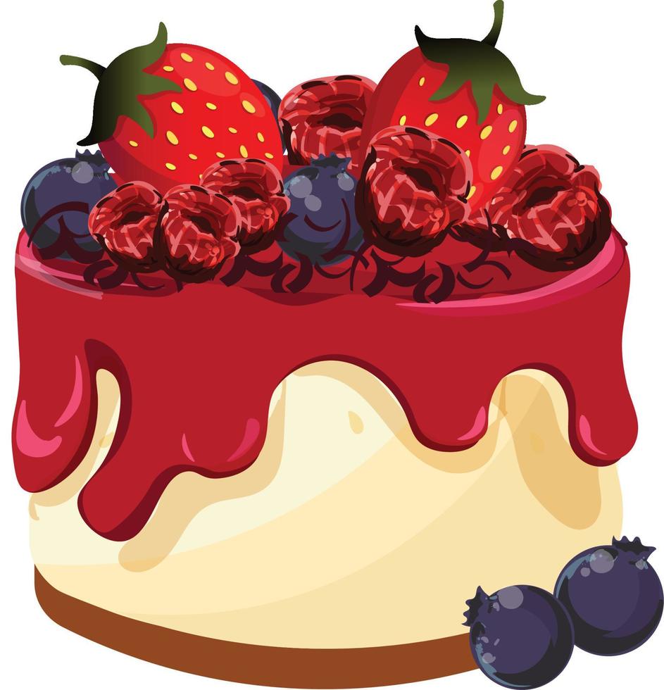 clipart di torta di compleanno dolce vettore