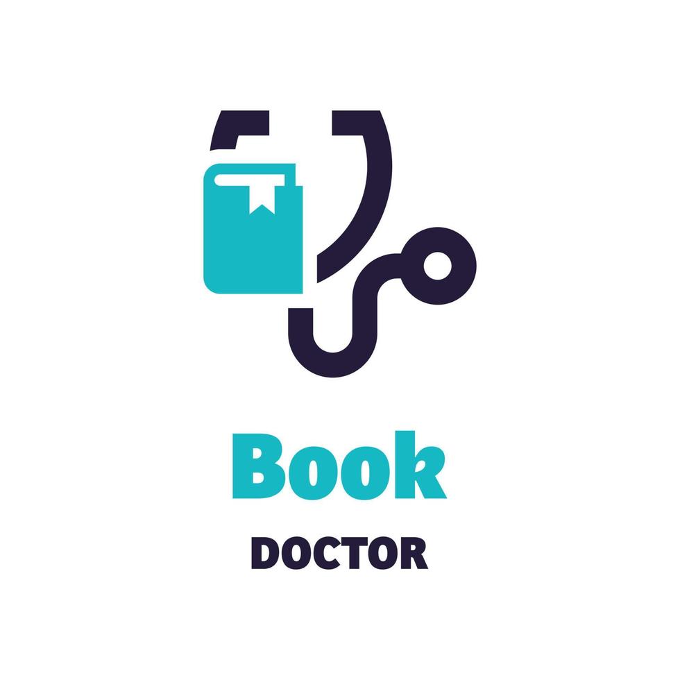 logo del medico del libro vettore