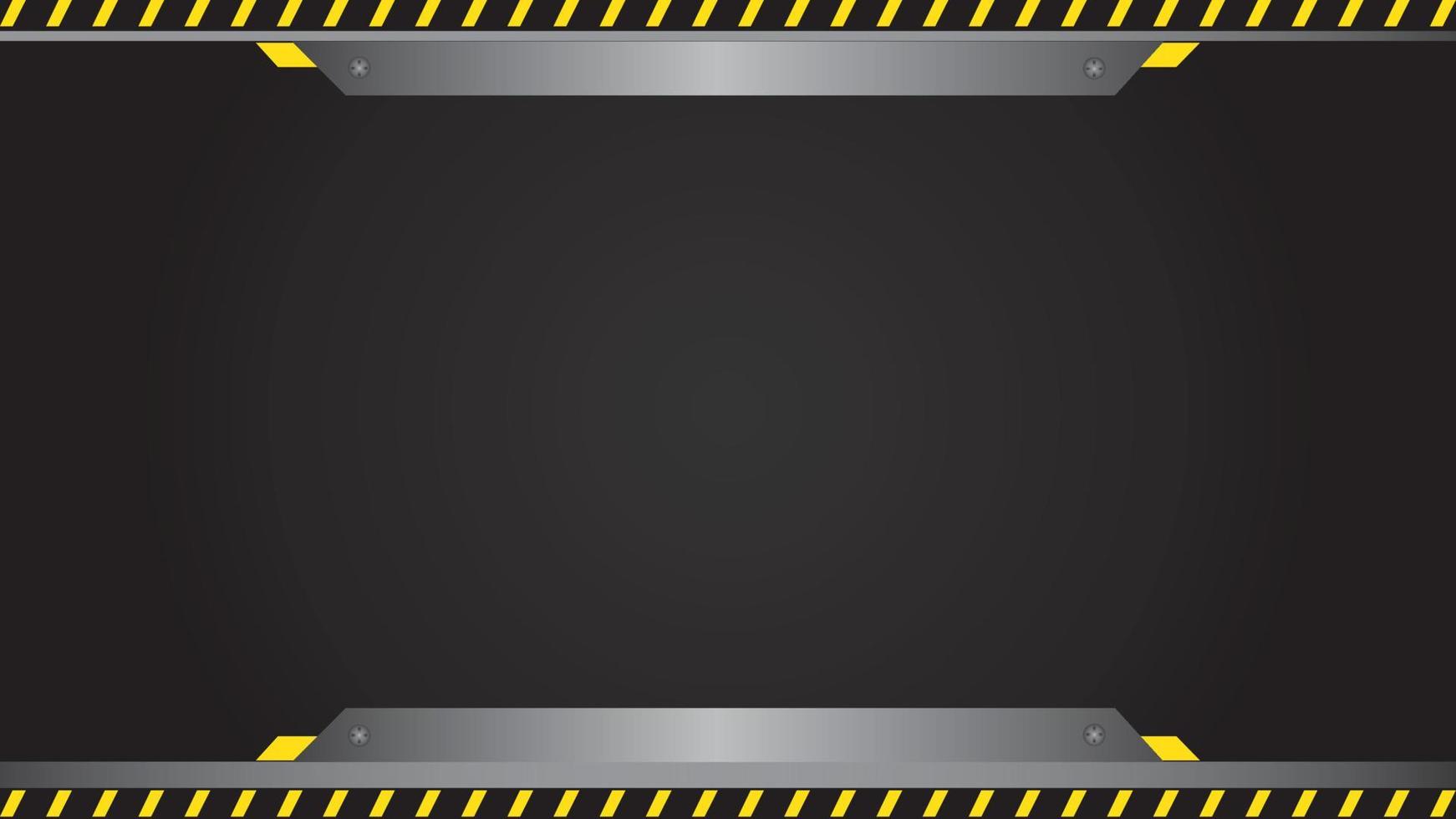 sfondo grigio scuro con strisce di avvertimento nere e gialle vettore