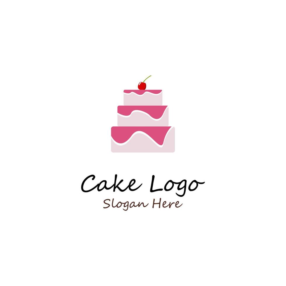 modello icona illustrazione logo torta dolce vettore