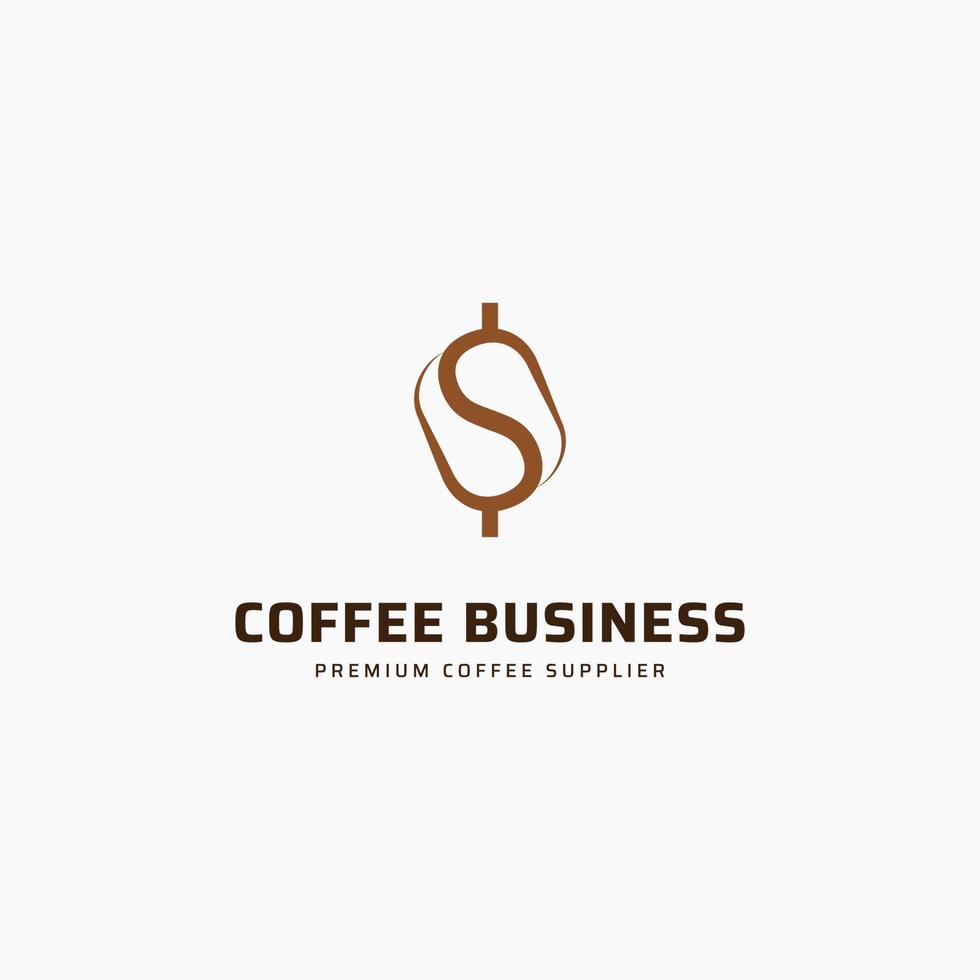 logo del chicco di caffè e del dollaro vettore