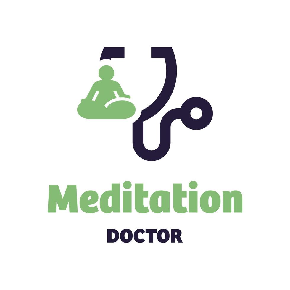 logo del medico di meditazione vettore