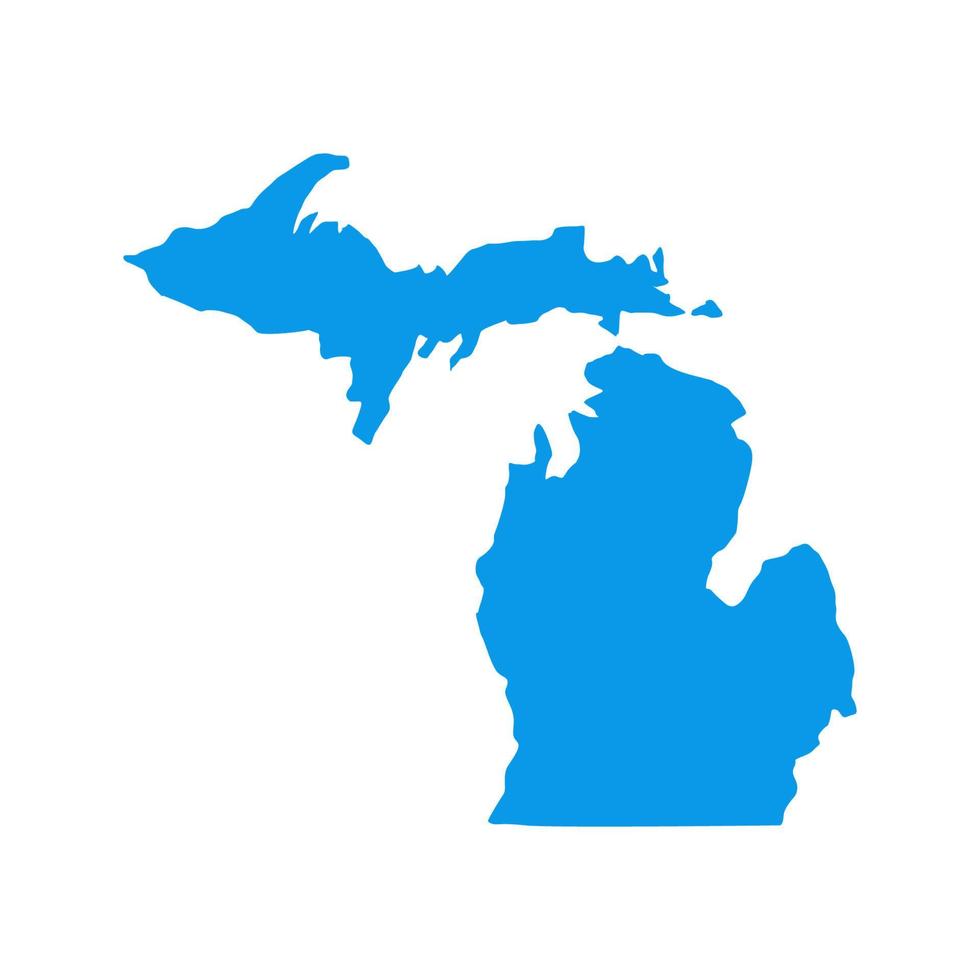 Mappa del Michigan su sfondo bianco vettore