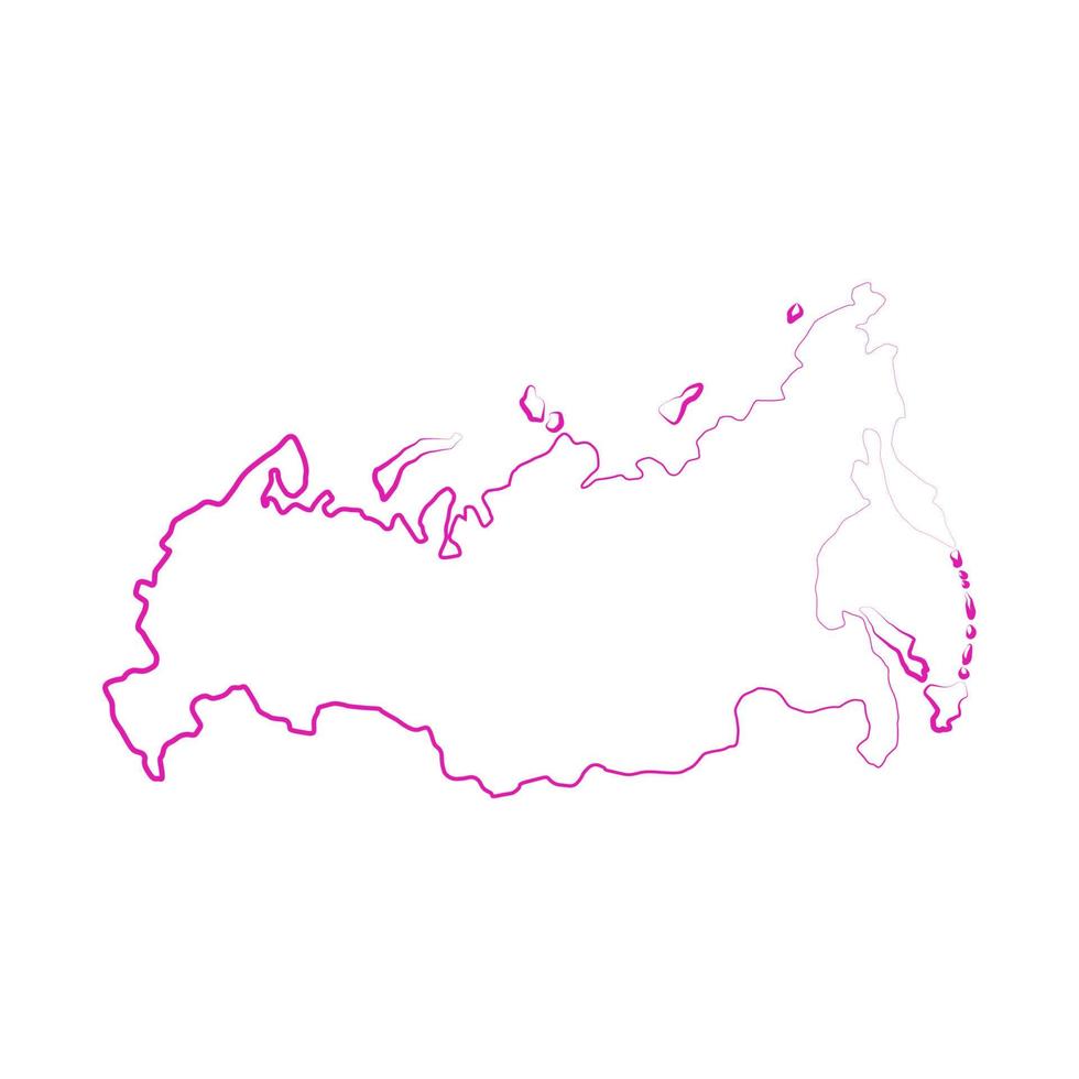 mappa della russia su sfondo bianco vettore