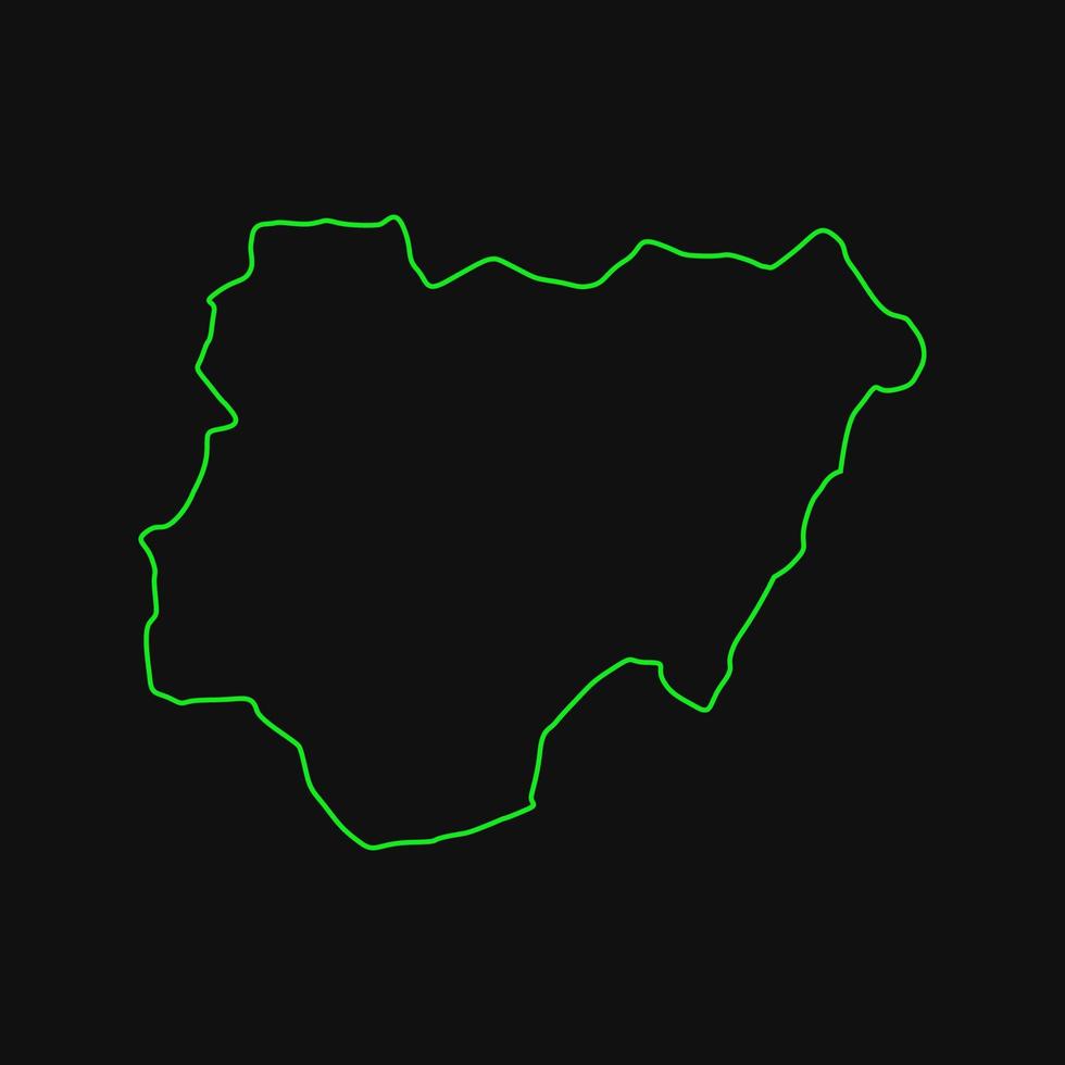 mappa della nigeria su sfondo bianco vettore