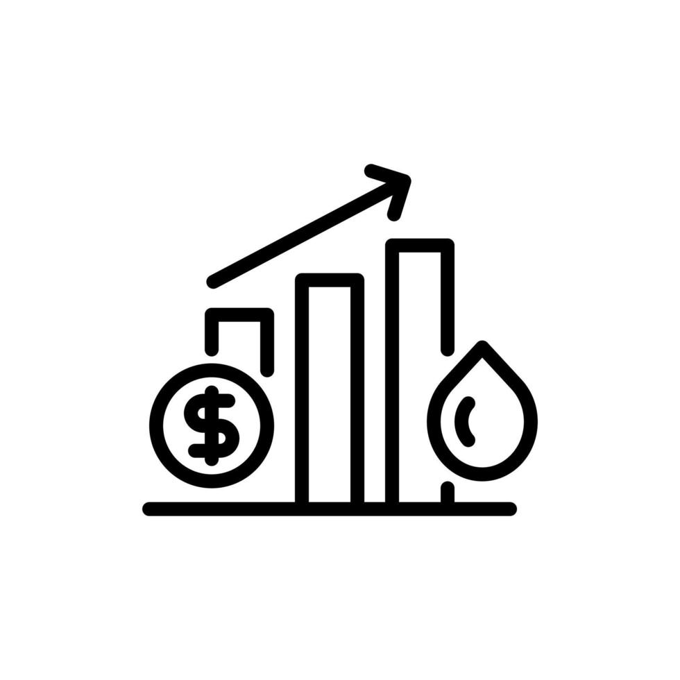 icona della linea piena del mercato petrolifero. segno di stile lineare per concept mobile e web design. icona del vettore di contorno. simbolo, illustrazione del logo. grafica vettoriale