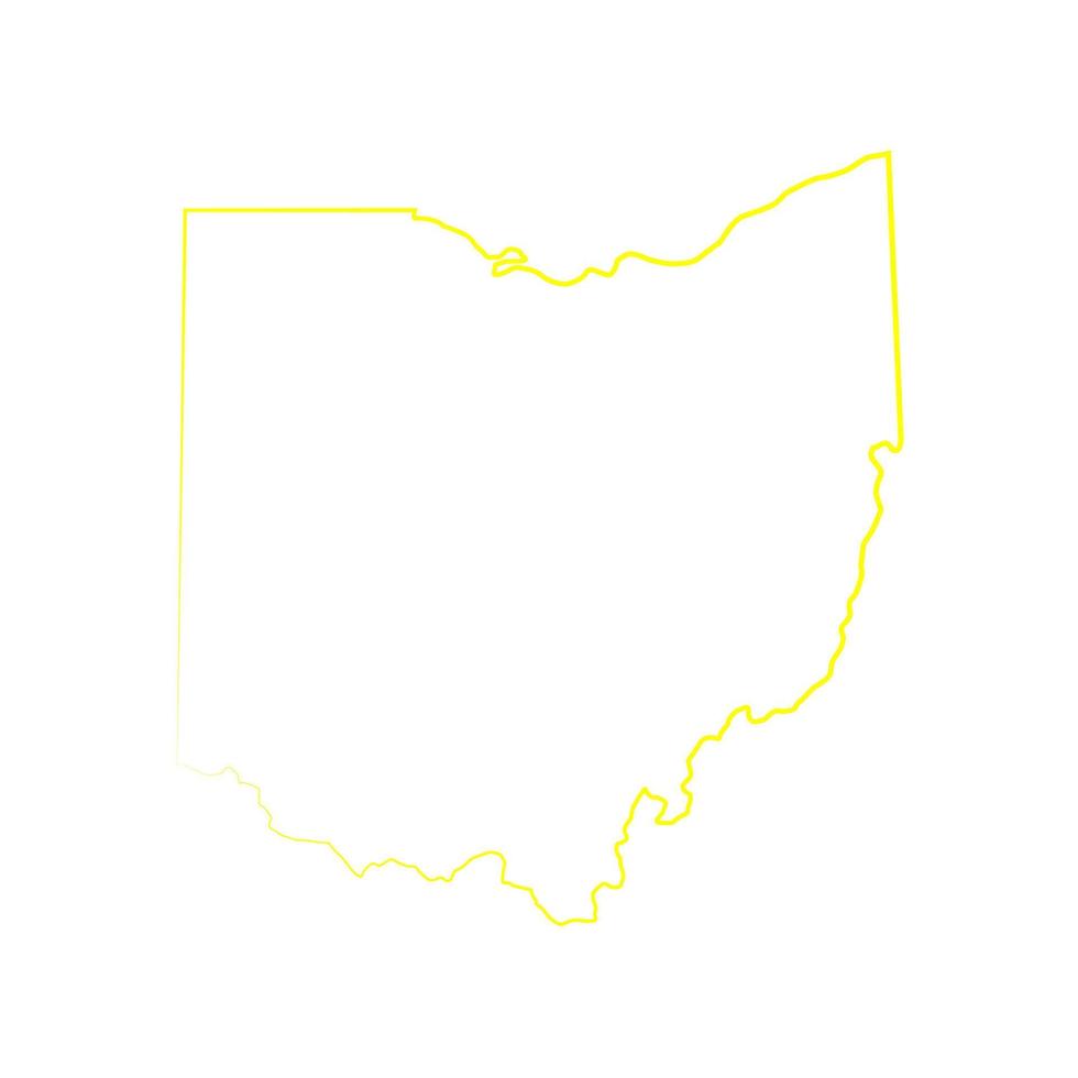 mappa dell'ohio su sfondo bianco vettore