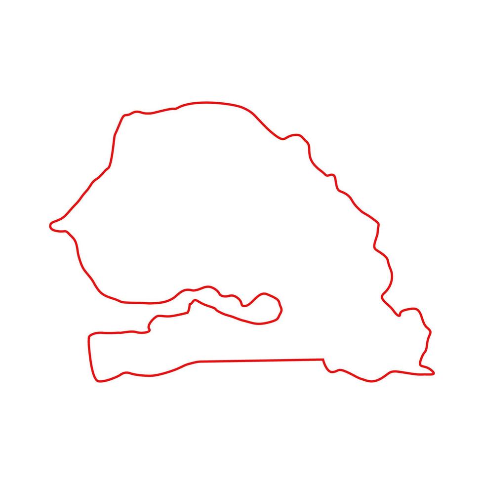 mappa del senegal su sfondo bianco vettore