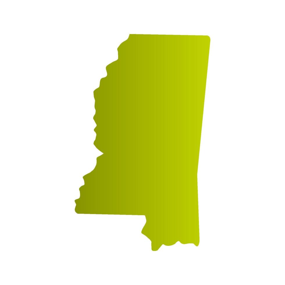 Mississippi mappa su sfondo bianco vettore