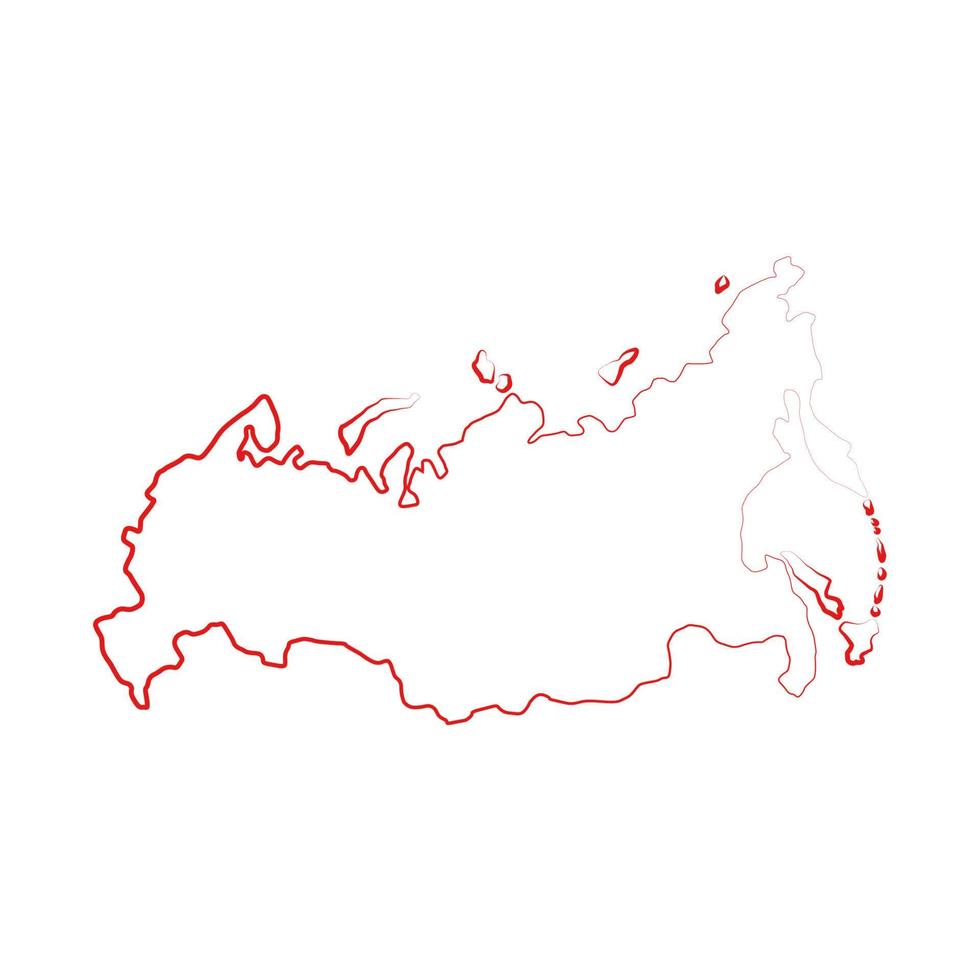 mappa della russia su sfondo bianco vettore