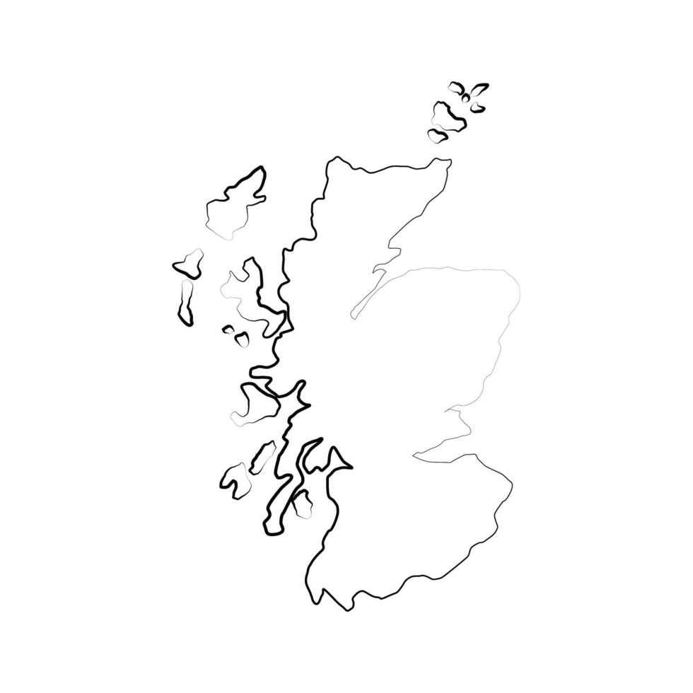 mappa della Scozia su sfondo bianco vettore