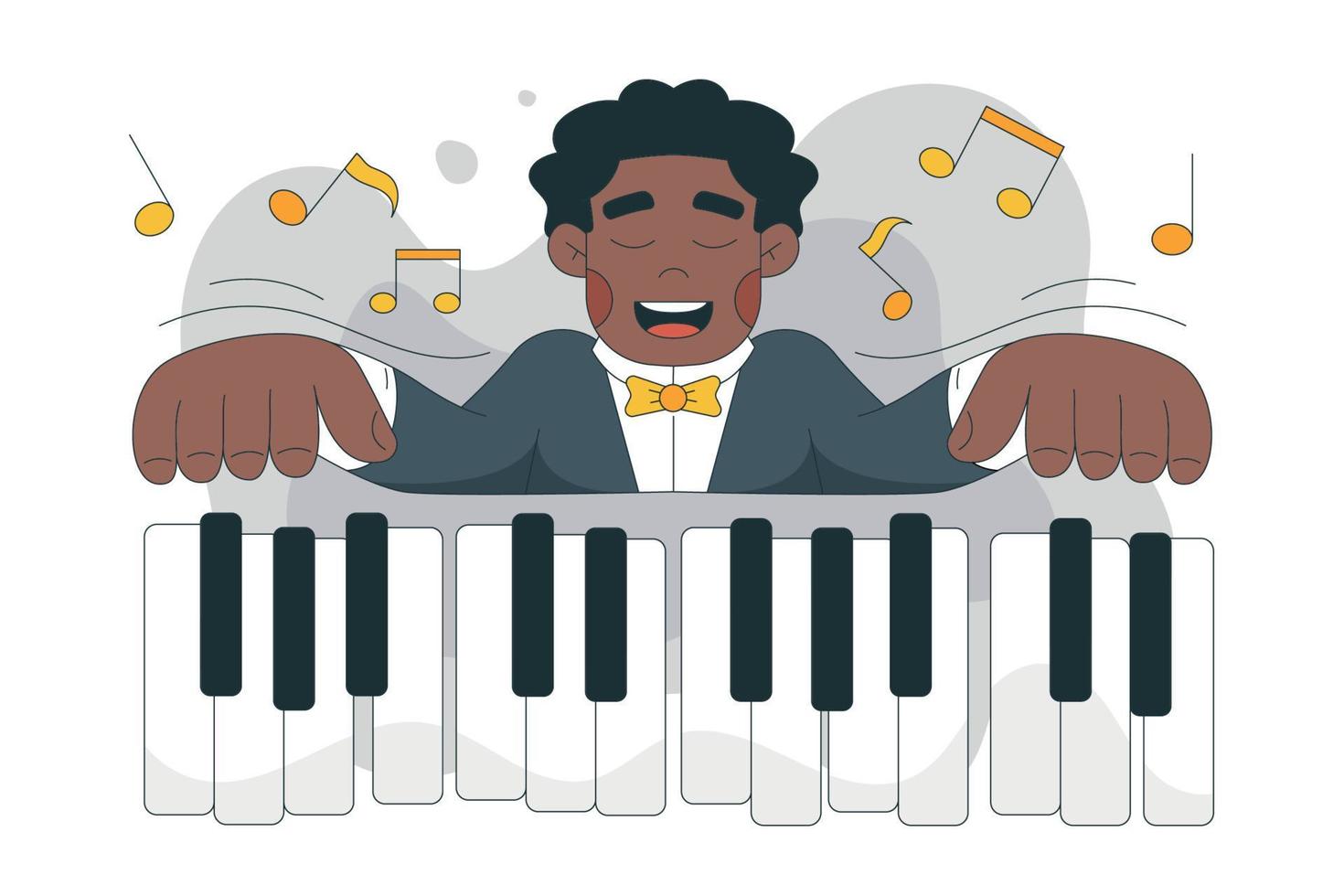 illustrazione piatta della giornata mondiale del pianoforte vettore