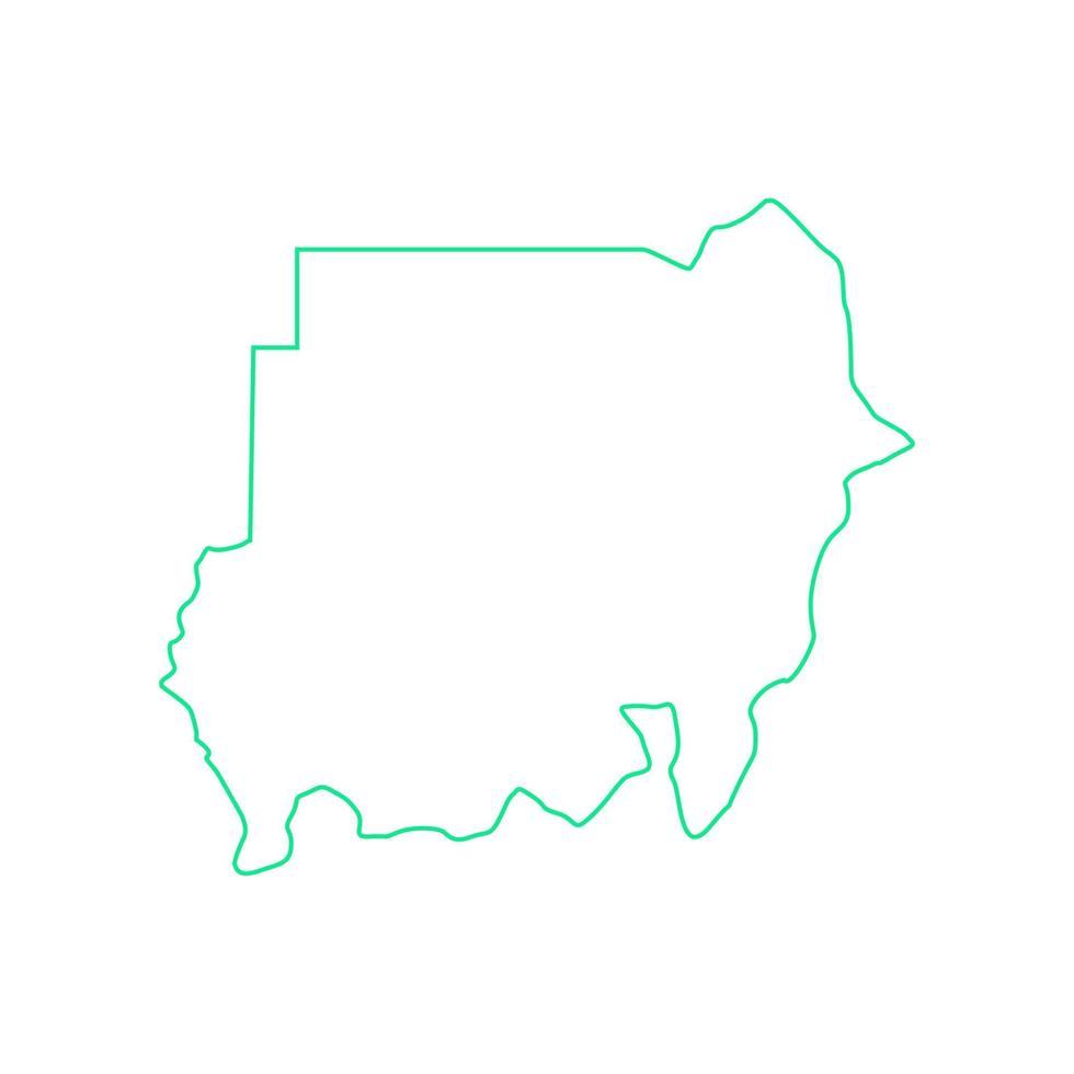 mappa del sudan su sfondo bianco vettore