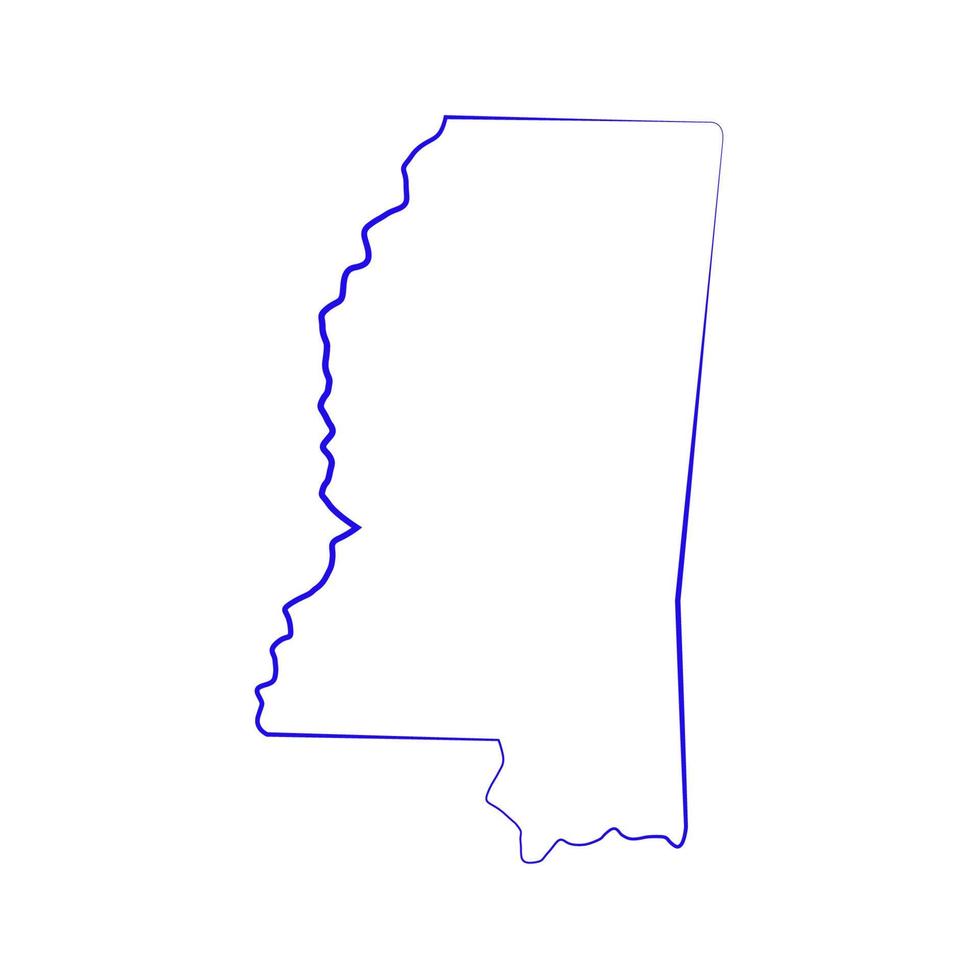 Mississippi mappa su sfondo bianco vettore
