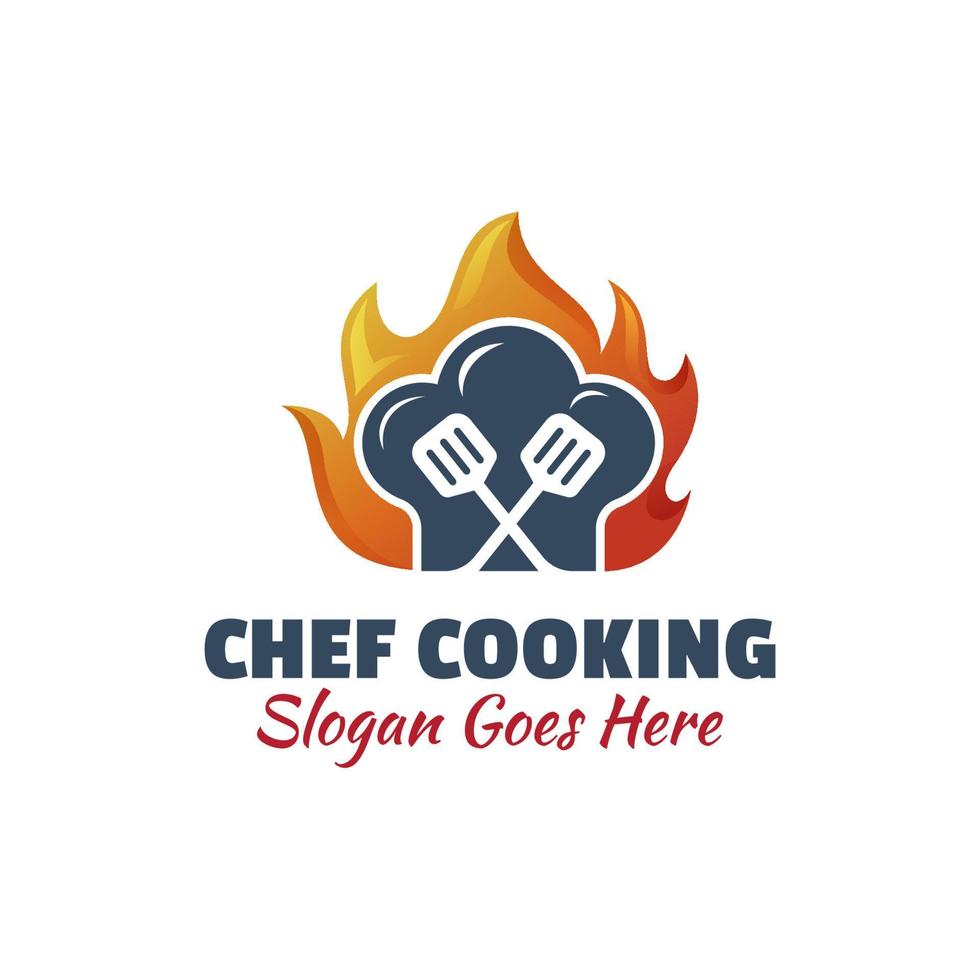 logo design dello chef che cucina per ristorante cibo simbolo icona illustrazione vettore
