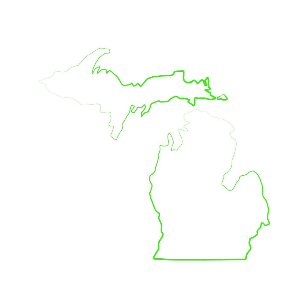 Mappa del Michigan su sfondo bianco vettore