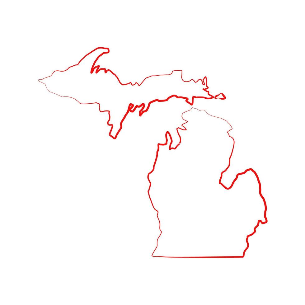 Mappa del Michigan su sfondo bianco vettore