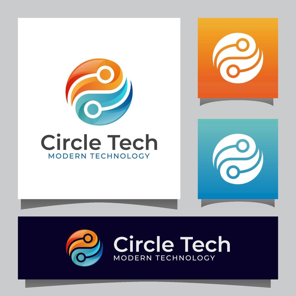 logo della tecnologia globale del cerchio astratto vettore