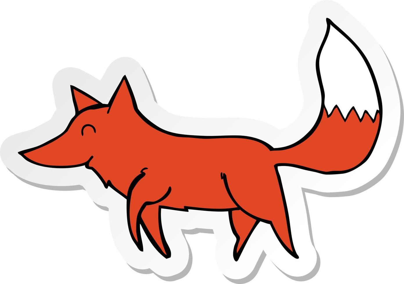adesivo di un lupo cartone animato vettore