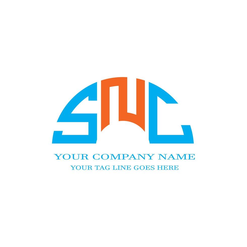 snc lettera logo design creativo con grafica vettoriale