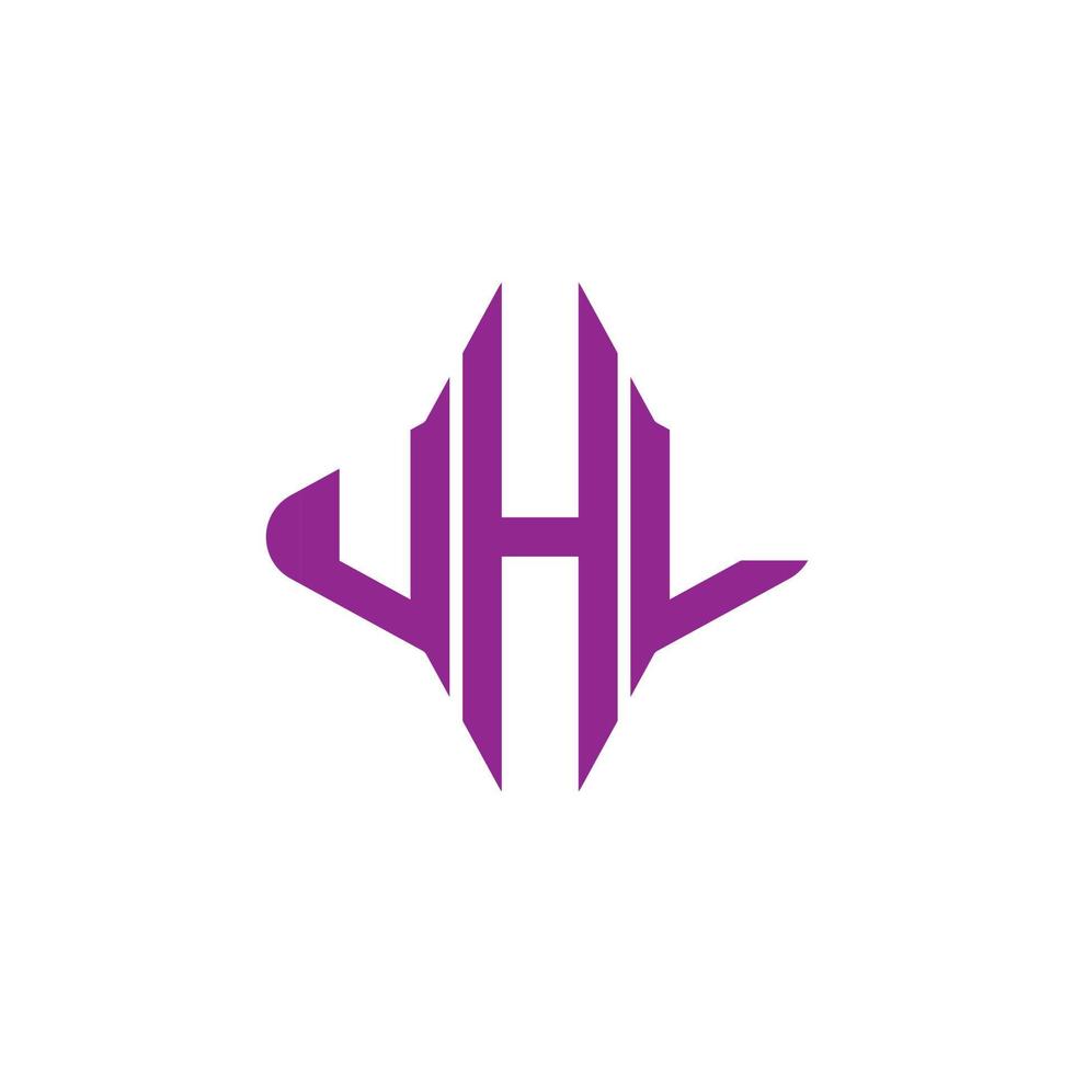 uhl lettera logo design creativo con grafica vettoriale